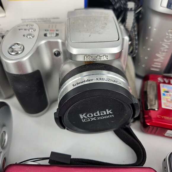 Digital Camera 35mm Video Charger Battery Cords SD Cards Lot 8+ PARTS Repair - Picture 5 of 11